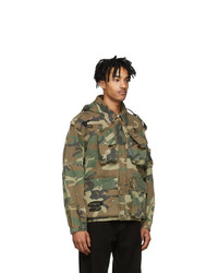 R13 Green And Brown Camo Multi Pocket Jacket