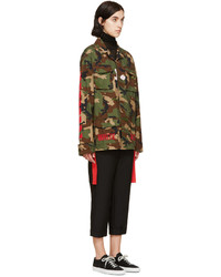 Off White Green Camo Military Jacket