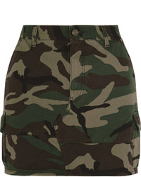 Olive Camouflage Mini Skirt