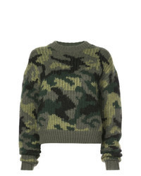 Olive Camouflage Oversized Sweater