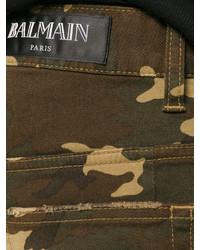Balmain Distressed Camouflage Trousers