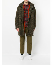 Yves Salomon Homme Fur Lined Camouflage Coat