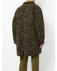 Yves Salomon Homme Fur Lined Camouflage Coat