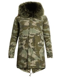 Mr Mrs Italy Fur Lined Canvas Parka