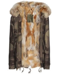 Mr Mrs Italy Mini Camouflage Fur Lined Virgin Wool Blend Parka