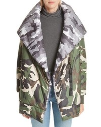 Olive Camouflage Puffer Coat