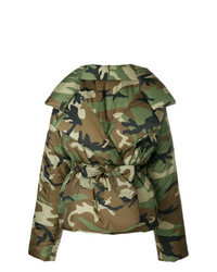 Olive Camouflage Puffer Jacket