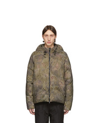 1017 Alyx 9Sm Green Down Camouflage Hooded Puffer Jacket