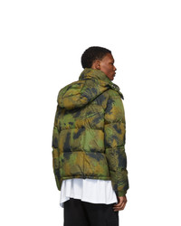 Off-White Green Down Paintbrush Camouflage Jacket
