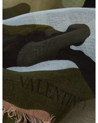 Valentino Camouflage Cashmere Blend Scarf