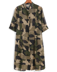 Olive Camouflage Shirtdress