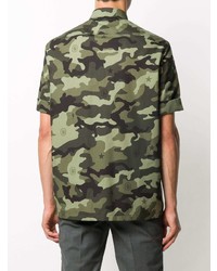 Neil Barrett Camouflage Print Short Sleeve Shirt