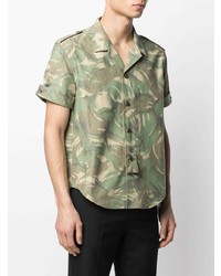 Saint Laurent Camouflage Print Short Sleeve Shirt