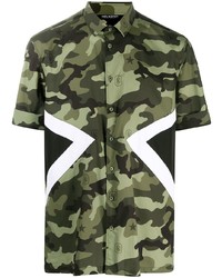 Neil Barrett Camouflage Print Short Sleeve Shirt