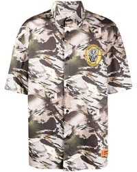 Heron Preston Camouflage Print Short Sleeved Shirt