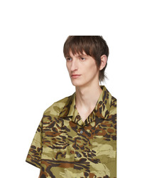Givenchy Khaki Camo Short Sleeve Shirt