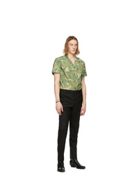 Saint Laurent Khaki Camo Short Sleeve Shirt