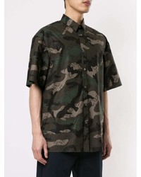 Valentino Vltn Camouflage Print Shirt