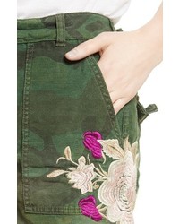 Free People Camo Embroidered Scout Shorts