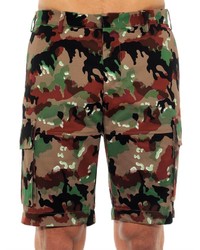 Valentino Camouflage Print Cargo Shorts