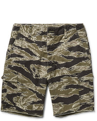 Wacko Maria Camouflage Print Cotton Ripstop Cargo Shorts