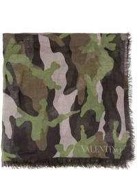 Olive Camouflage Silk Scarf