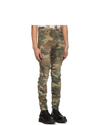 R13 Green And Brown Camo Skywalker Jeans