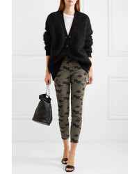 L'Agence Margot Cropped Camouflage Print High Rise Skinny Jeans