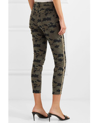 L'Agence Margot Cropped Camouflage Print High Rise Skinny Jeans