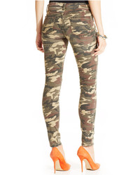 KUT from the Kloth Mia Printed Skinny Jeans Olive Wash