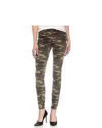 Olive Camouflage Skinny Pants