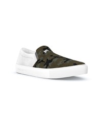 Olive Camouflage Slip-on Sneakers