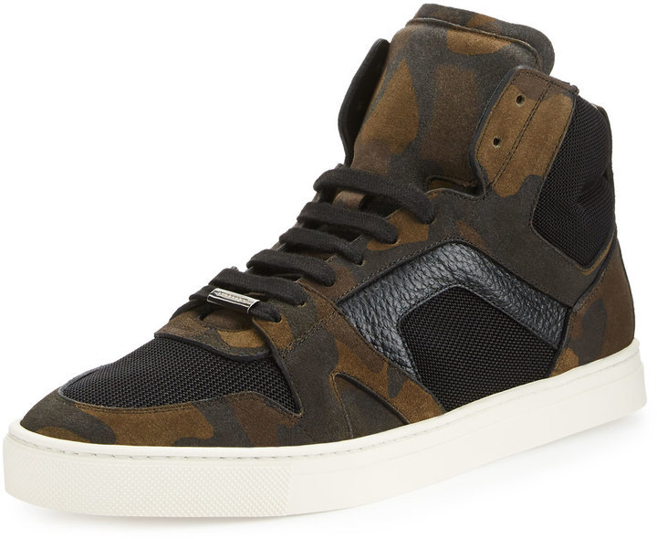 Louis Vuitton Navy Camouflage High-Top Sneakers