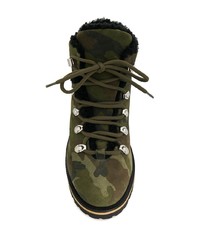 Yves Salomon Camouflage Print Boots