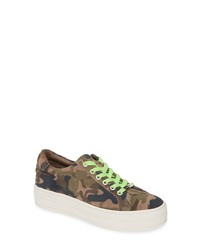 Olive Camouflage Suede Low Top Sneakers