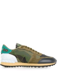 Olive Camouflage Suede Sneakers