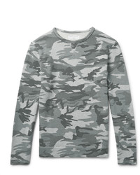 Officine Generale Camouflage Print Loopback Cotton Jersey Sweatshirt