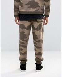 Asos Knitted Camo Joggers In Fluffy Yarn