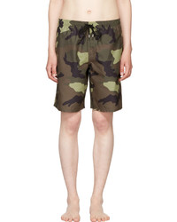 Olive Camouflage Swim Shorts