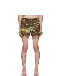 Givenchy Khaki Camouflage Swim Shorts