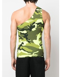 Balenciaga Asymmetric Camouflage Print Tank Top