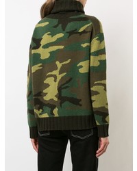 Nili Lotan Camouflage Print Roll Neck Sweater