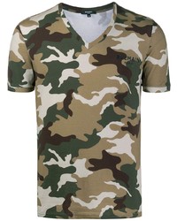 Olive Camouflage V-neck T-shirt