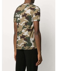 Balmain Camouflage Print T Shirt