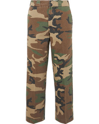 Olive Camouflage Wide Leg Pants