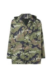 Valentino Camouflage Print Hooded Jacket