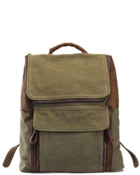 ChicNova Military Green Canvas Backpack With Pin Buckle Shoulder Strap