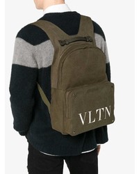 Valentino Olive Green Vltn Logo Backpack