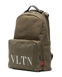 Valentino Olive Green Vltn Logo Backpack