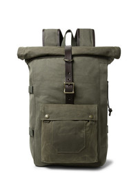Filson Roll Top Tin Cloth And Leather Trimmed Twill Backpack